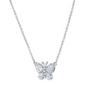 14K White Gold Crisscut Lab-Grown Diamond Butterfly Necklace (1.59ctw)