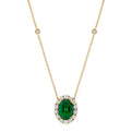 18K Yellow Gold Emerald and Diamond Necklace (5.33ctw)