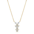 18K Yellow Gold Marquise and Round Diamond Necklace (1.09ctw)