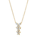 18K Yellow Gold Marquise and Round Diamond Necklace (1.09ctw)