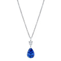 Platinum Pear Sapphire and Diamond Drop Necklace (2.29ctw)