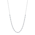 18K White Gold Round Diamond Bezel Station Necklace (.94ctw)