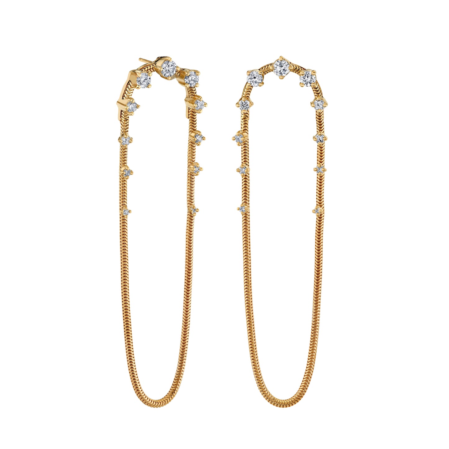 14K Yellow Gold Diamond Scatter Couture Rope Earrings (1.28ctw)