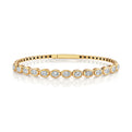 18K Yellow Gold Oval Diamond Bezel Flexi Bangle (3.25ctw)