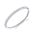 14K White Gold Emerald Bezel Diamond Flexi Bangle (2.50ctw)