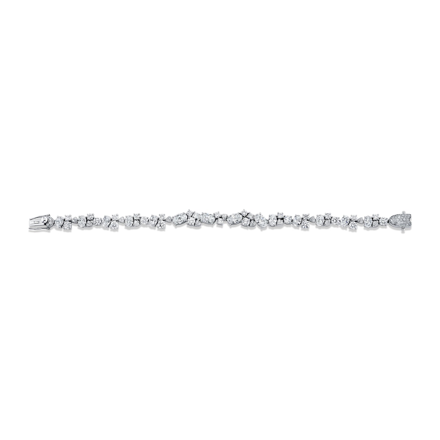 14K White Gold Mixed Shapes Lab-Grown Diamond Bracelet (17ctw)
