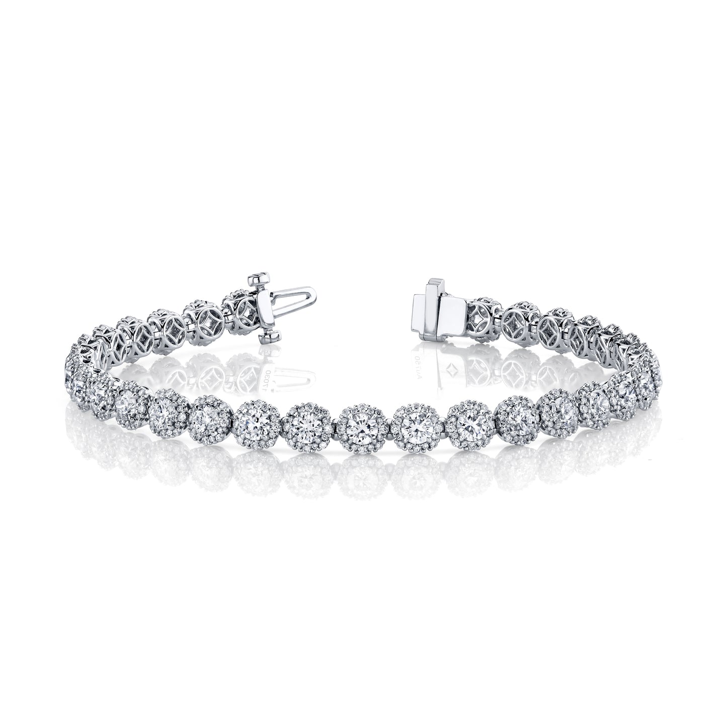 18K White Gold Forevermark Diamond Halo Bracelet (5.50ctw)