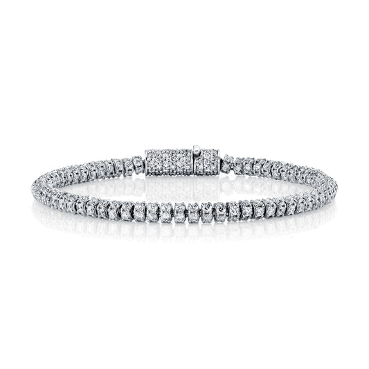 14K White Gold 360 Degree Pave Diamond Bracelet (11.25ctw)