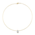 14K Yellow Gold Floating Pear Lab-Grown Diamond Necklace (3ct)