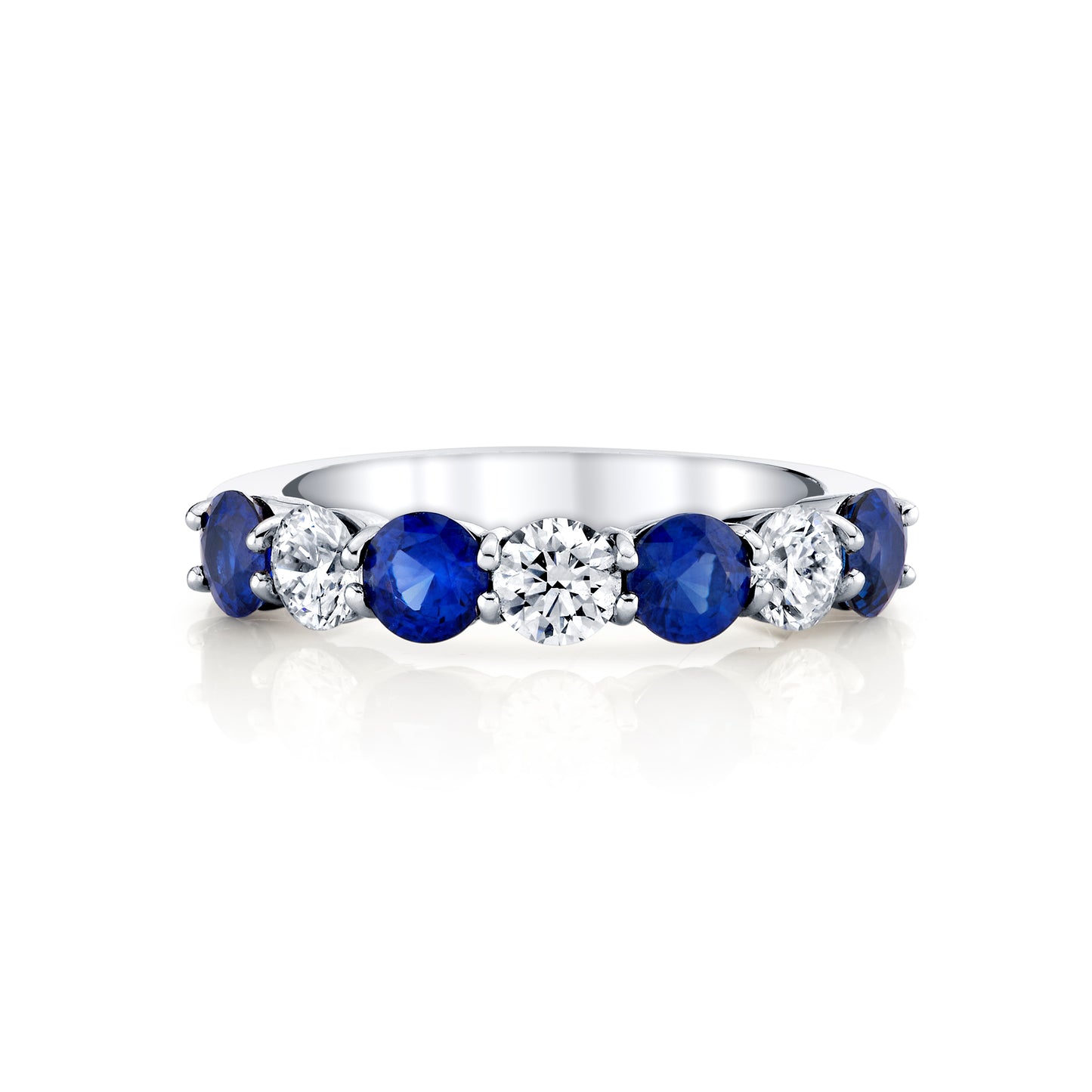 Platinum Natural Blue Sapphire and Diamond Ring (2.13ctw)