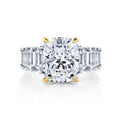 14K White and Yellow Gold Lab-Grown Cushion Diamond Engagement Ring (7.54ctw)