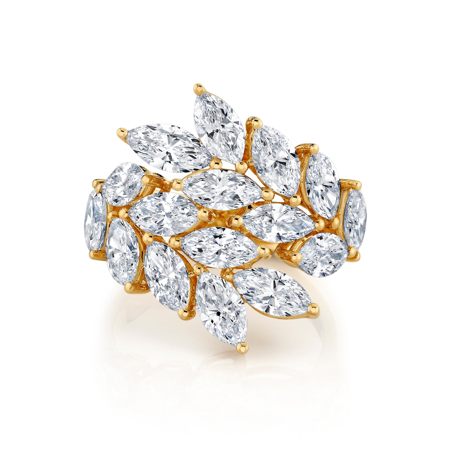 18K Yellow Gold Marquise Diamond Fashion Ring (4.75ctw)