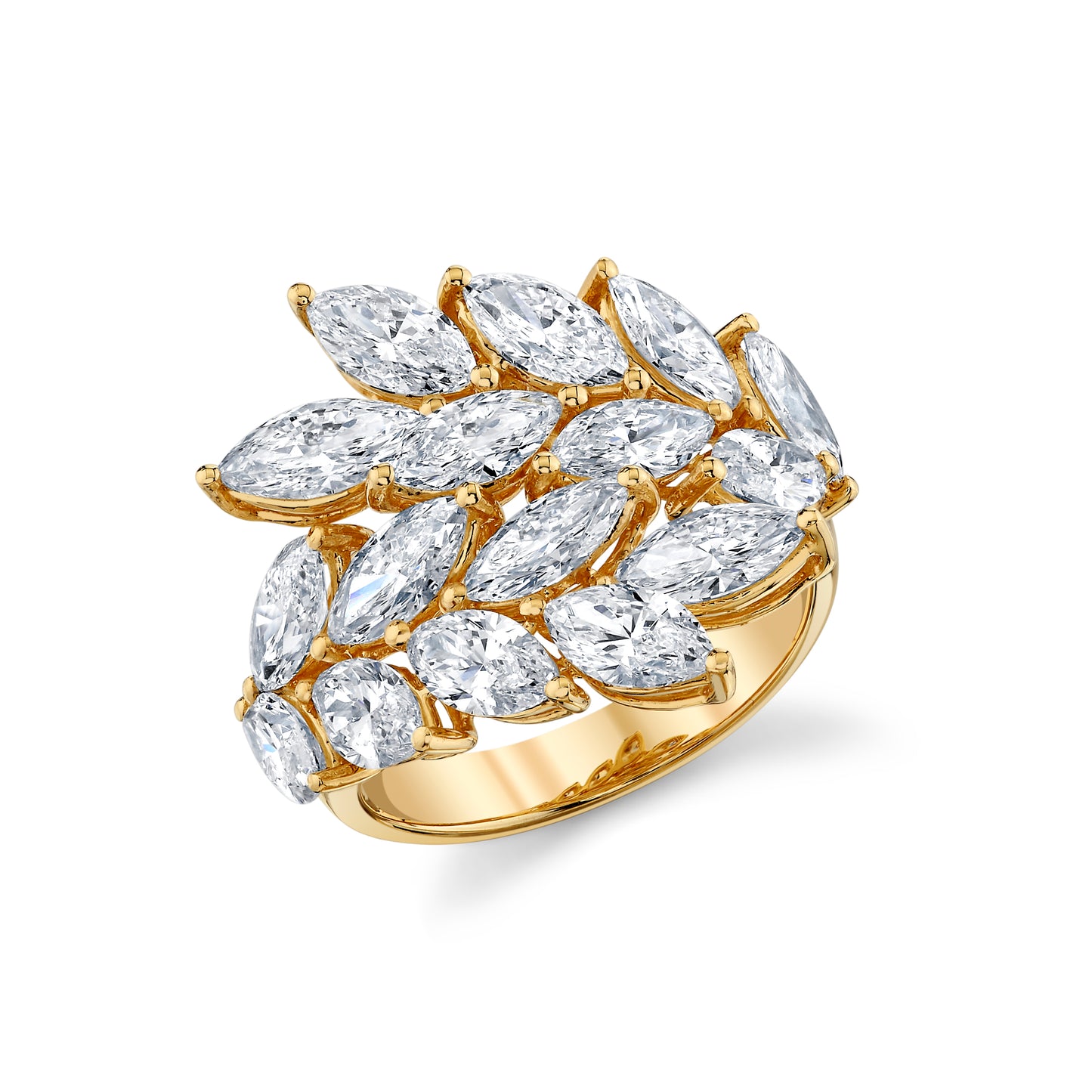 18K Yellow Gold Marquise Diamond Fashion Ring (4.75ctw)