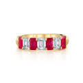 14K Yellow Gold Emerald Cut Ruby and Diamond Ring (2.82ctw)