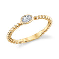 14K Yellow Gold East-To-West Oval Bezel Diamond Stackable Ring (.15ctw)
