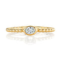 14K Yellow Gold East-To-West Oval Bezel Diamond Stackable Ring (.15ctw)