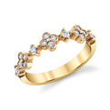 14K Yellow Gold Diamond Clover And Floating Diamond Ring (.40ctw)