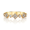 14K Yellow Gold Diamond Clover And Floating Diamond Ring (.40ctw)