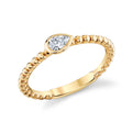 14K Yellow Gold Bezel Pear Shape Diamond Stackable Ring