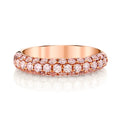 18K Rose Gold Three Row Pink Diamond Pave Ring (1.04ctw)