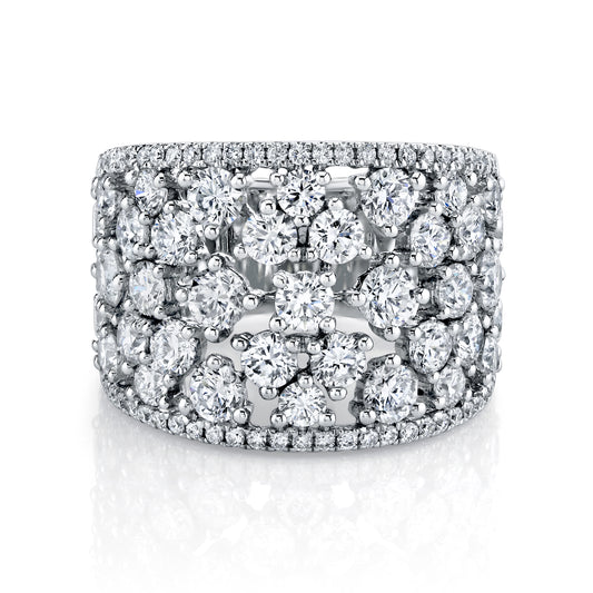 14K White Gold Diamond Wide Fashion Ring (3.75ctw)