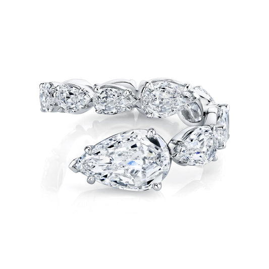 14K White Gold Crisscut Pear Lab-Grown Diamond Fashion Ring (1.60ctw)