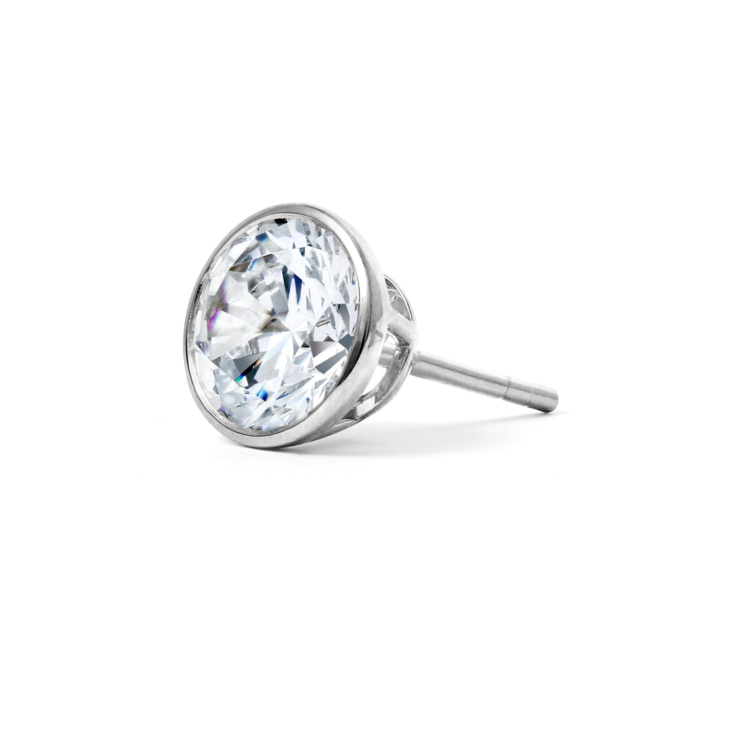 Clarity Diamond™ 3.00ctw Lab Grown Round Diamond Bezel Stud Earrings