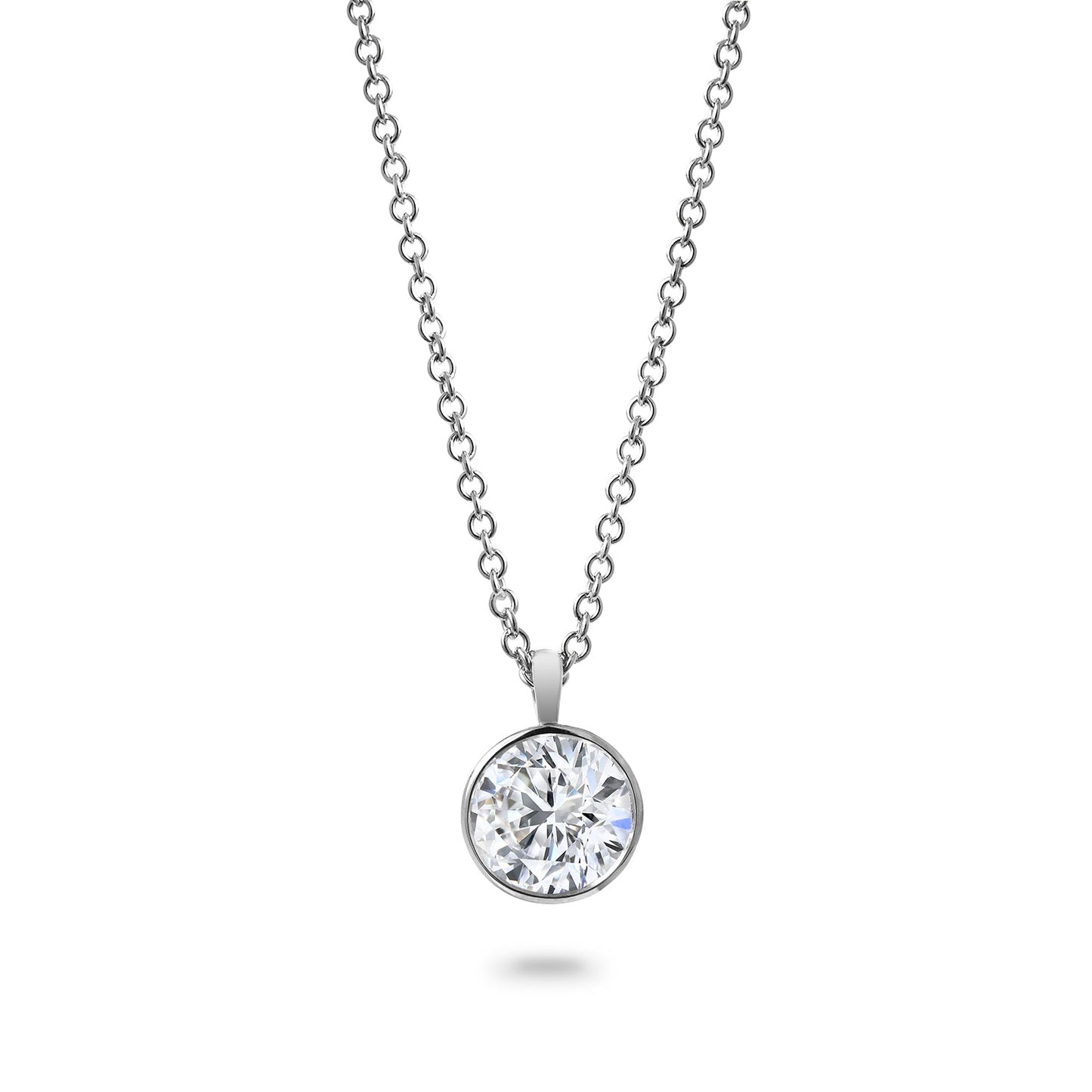 Clarity Diamond™ 3.00ct Lab Grown Round Diamond Bezel Pendant