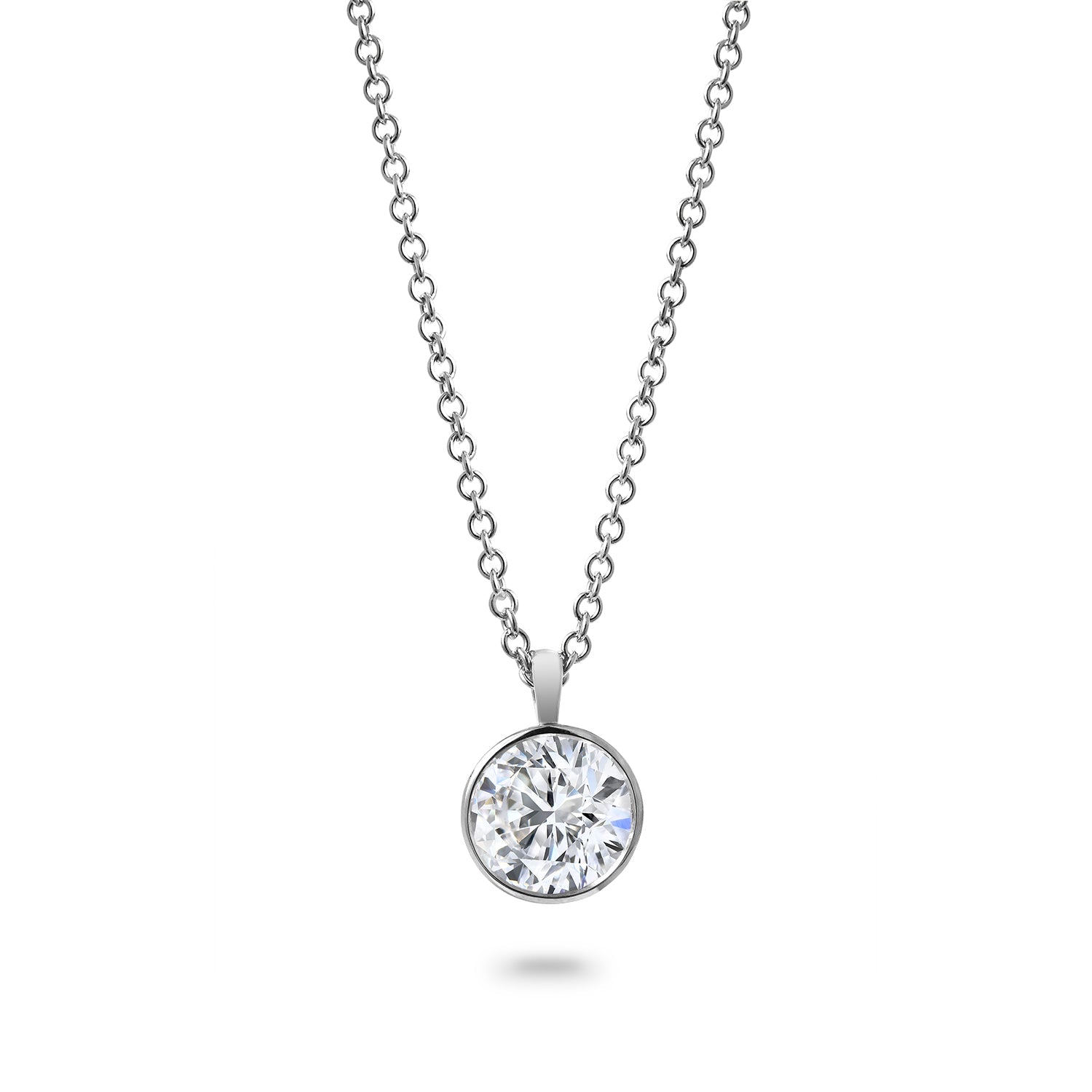 Clarity Diamond™ 3.00ct Lab Grown Round Diamond Bezel Pendant