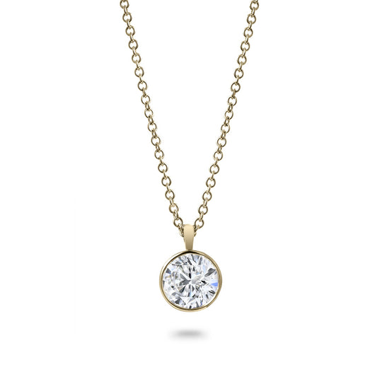 Clarity Diamond™ 3.00ct Lab Grown Round Diamond Bezel Pendant