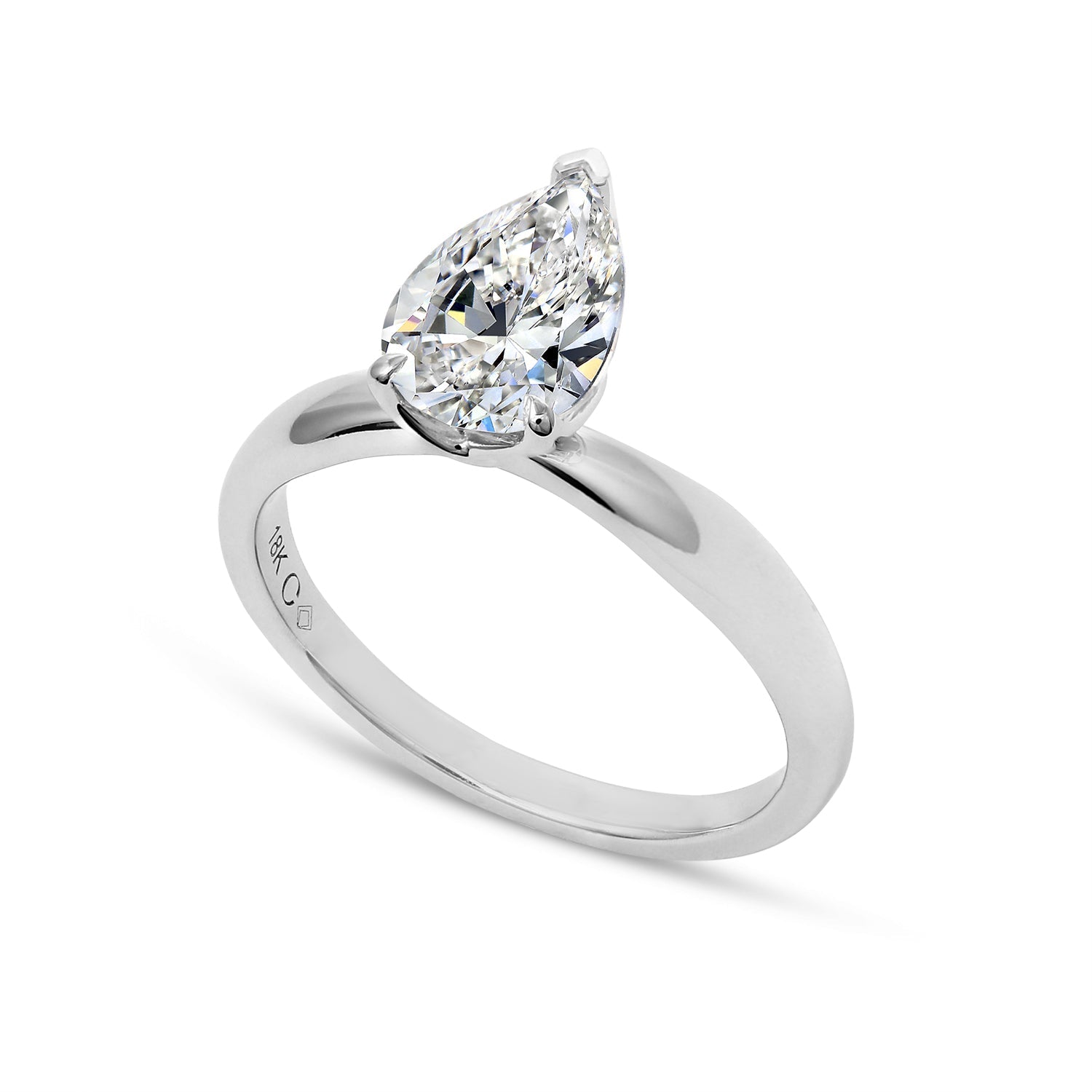 Clarity Diamond™ Signature Lab Grown Pear Diamond Solitaire Engagement Ring