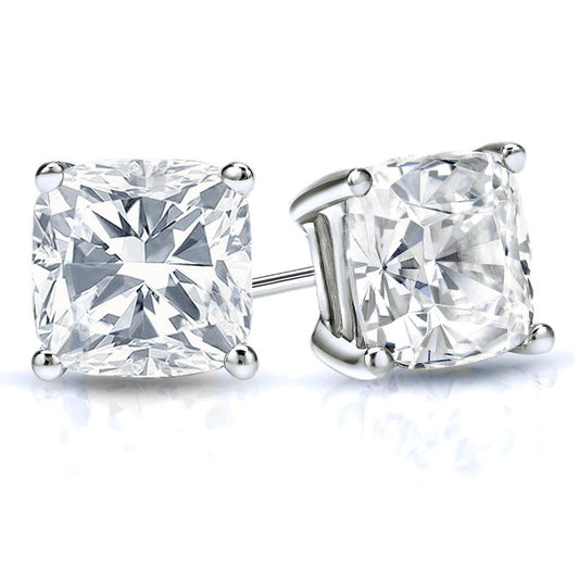 Basket Set Cushion Cut Lab-Grown Diamond Stud Earrings