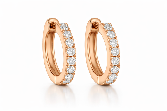 Rose Gold Diamond Huggies