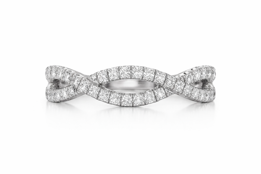 White Gold Diamond Twisted Band