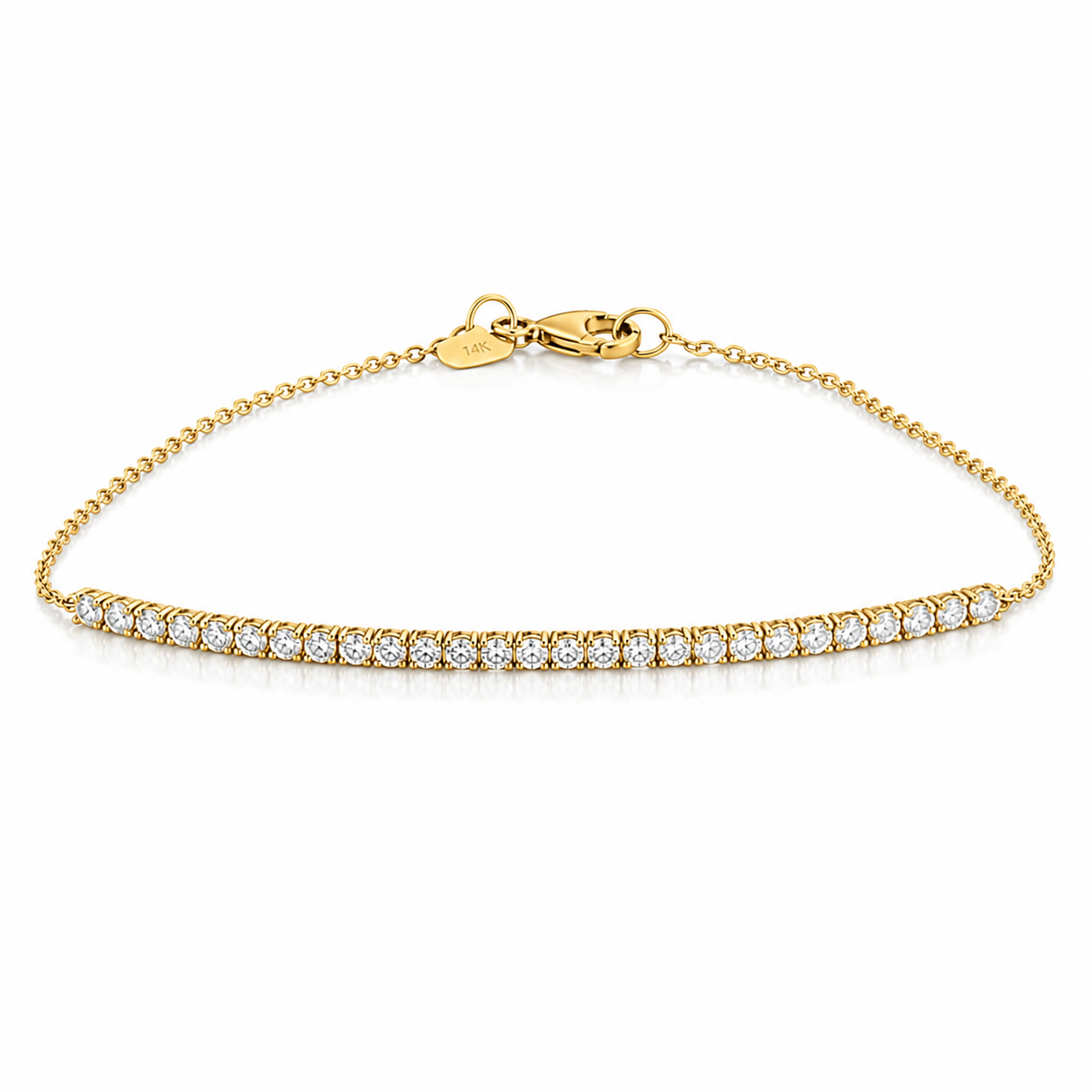 Yellow Gold Diamond Bar Bracelet