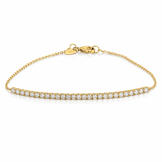 Yellow Gold Diamond Bar Bracelet