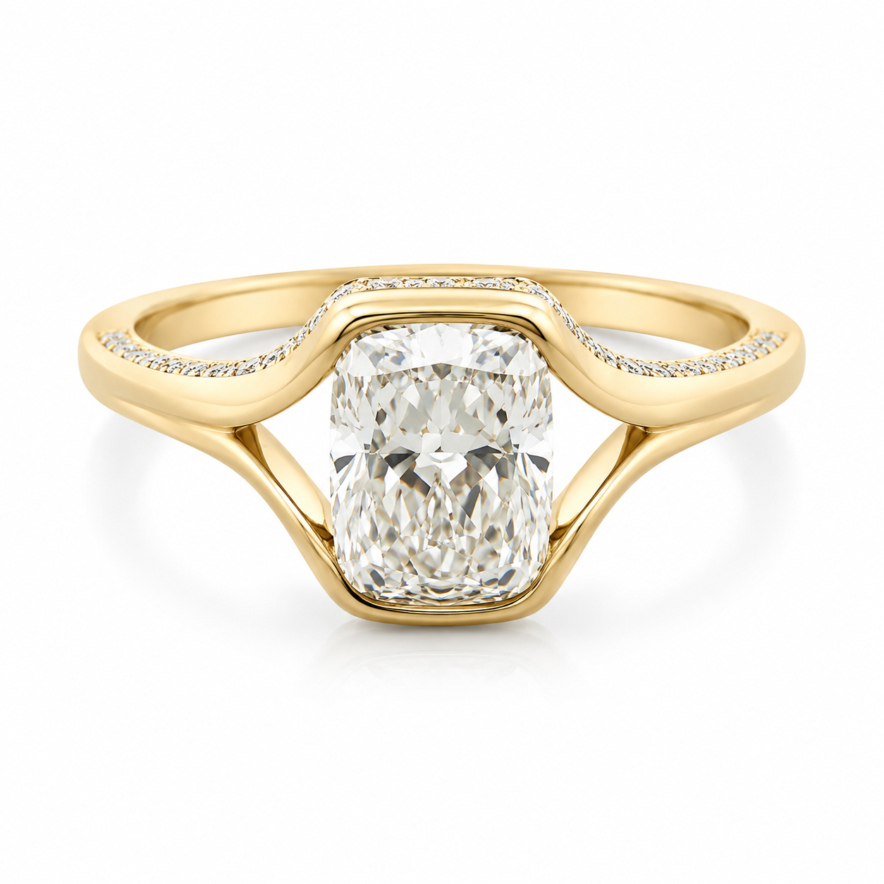 Elongated Cushion Cut Lab-Grown Diamond Engagement Ring