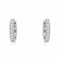 .20ctw White Gold Diamond Huggie Hoop Earrings
