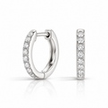 .10ctw White Gold Diamond Huggie Hoop Earrings