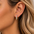 .36ctw Yellow Gold Diamond Huggie Hoop Earrings