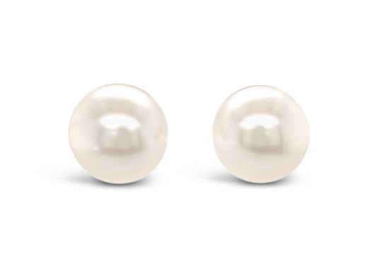 14K White Gold South Sea Pearl Studs (14MM)