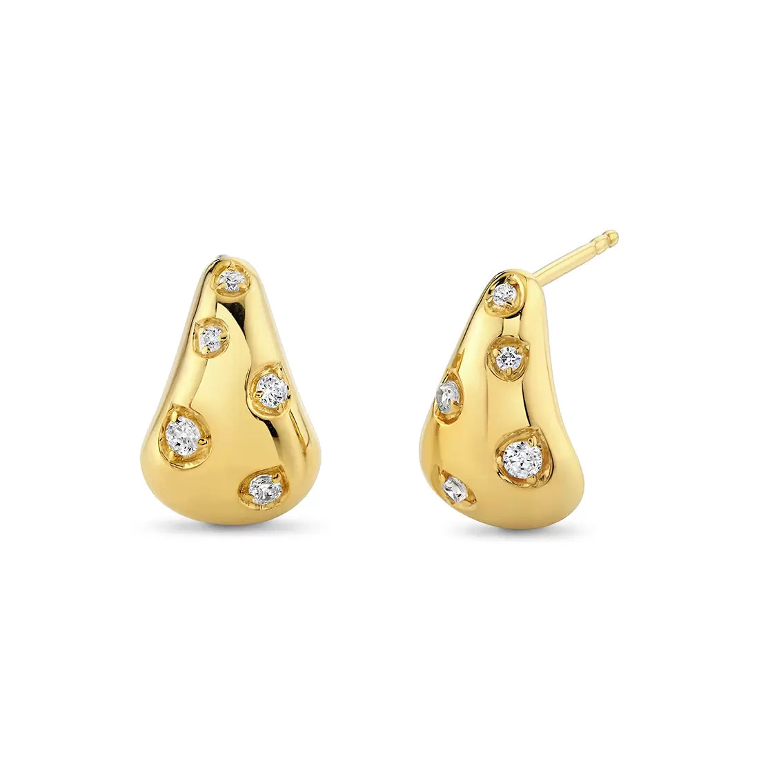 14K Auravie Shell Shape Diamond Earrings