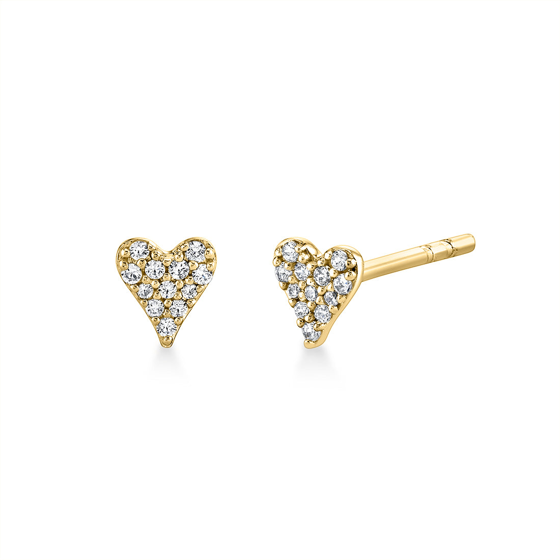 14K Éternelle Diamond Heart Stud Earrings