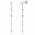Pearl & Diamond Convertible Chain Drop Earrings