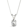 14K White Gold Oval Diamond Solitaire Pendant (1ct)