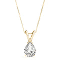 14K Yellow Gold Pear Shape Diamond Solitaire Pendant (1ct)