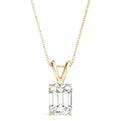 14K Yellow Gold Emerald Cut Diamond Solitaire Pendant (1ct)