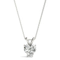 14K White Gold Heart Shape Diamond Solitaire Pendant (1ct)