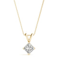 14K Yellow Gold Princess Cut Diamond Solitaire Pendant (1ct)