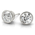 Bezel Set Round Brilliant Lab-Grown Diamond Stud Earrings